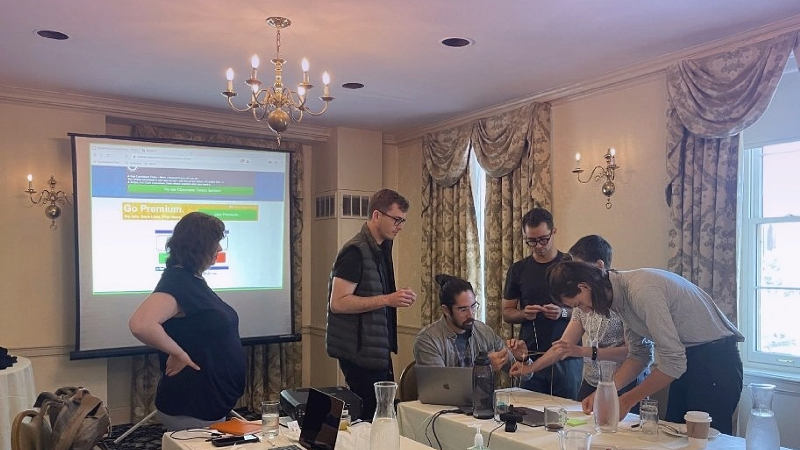 Remote team members collaborating in a virtual workspace